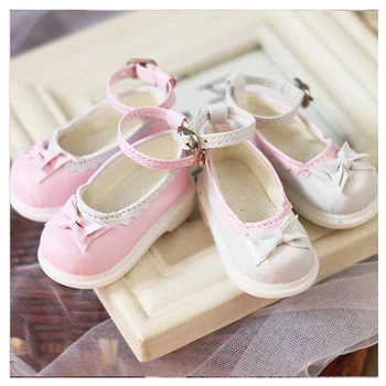 1/4 BJD sapatos de cor-de-rosa / branco cor de boneca de sapatos para 1/4 BJD SD DD boneca sapatos de boneca de couro sapatos de boneca acessórios