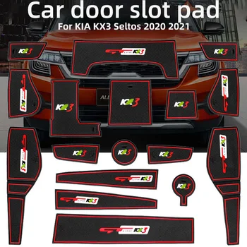 Carro Porta Slot Almofada Para KIA KX3 Seltos 2015-2020 antiderrapante Copa antiderrapante, Porta Groove Tapete de Acessórios de decoração