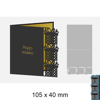 Corte Morre Caixa de Presente do Cartão de Saudação Novo Metal Estênceis DIY Sucata de Reservas Cartões de Papel de Fazer a Decoração 105*40mm
