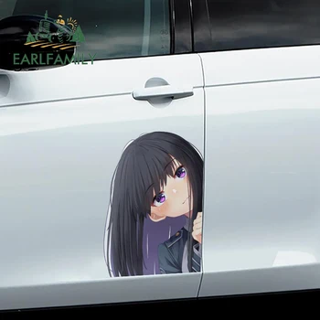 EARLFAMILY 43cm x 40.3 cm para Nishikigi Chisato Lycoris Recolhimento Grande Carro Adesivos Anime Vinil Acessórios do Carro Motocicleta Decalque RV