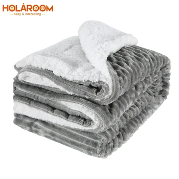 Holaroom Cobertor de Flanela de Dupla camada Espessa Cobertores 150x120cm para a Casa de inverno Sofá-Cama Tampa Frazadas Mantas De Cama Cobertor