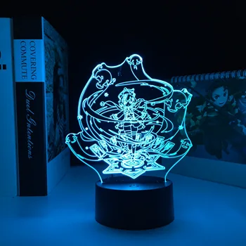 Natal Genshin Impacto de Jogo 3D Lâmpada Qiqi Deseja Figura da Noite do DIODO emissor de Luz Para Otaku Jogo de Decoração de Quarto de Acrílico LED Lâmpada de Tabela