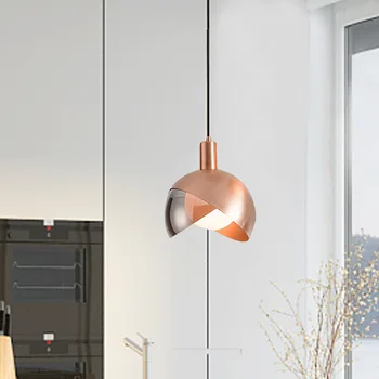 Nordic moderno e simples restaurante, bar pendurar a lâmpada de luz de luxo bola de vidro de iluminação criativa quarto de cabeceira pequeno Lustre