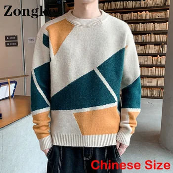 Zongke coreano Moda Homens Camisola Vintage Outono Blusas Para Homens Roupas Pullover dos Homens Roupas de Inverno 3XL 2022 Outono de Chegada